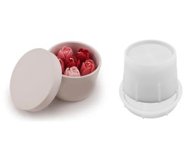 Molde silicona maceta lisa con tapa